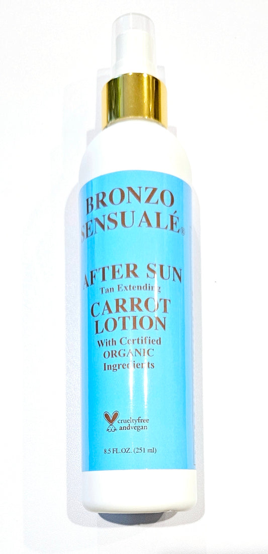 After-Sun Organic Carrot Lotion – Tan Extender by Bronzo Sensuale, 8.5 Fl. Oz.